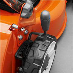 Husqvarna LC140S Lawnmower showing the single height adjuster