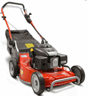 weibang wb536skal lawn mower with 22 inch cut viewed from the front