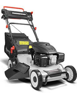 weibang wb536sklv lawn mower with 22 inch cut viewed from the front